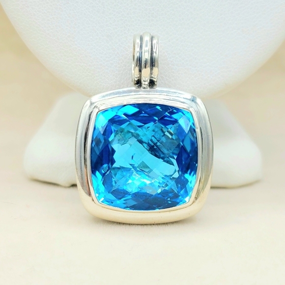 David Yurman Jewelry - David Yurman Albion 20mm Blue Topaz Pendant Enhancer